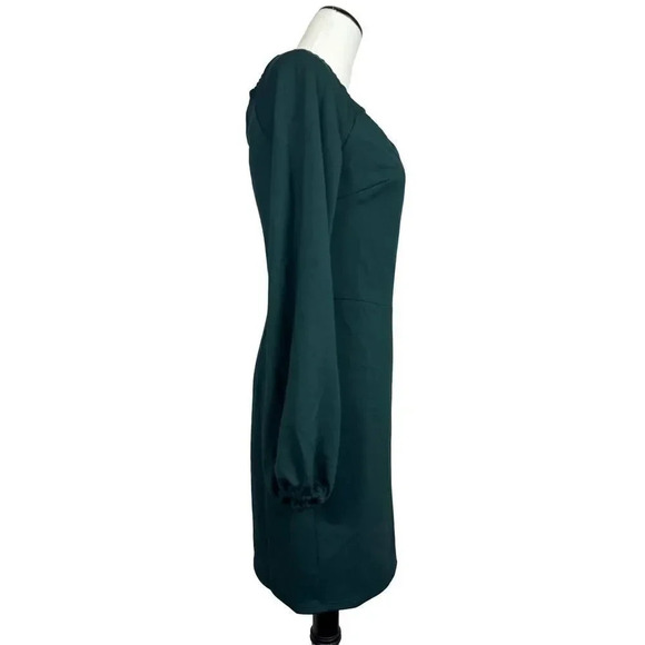 Dress the Population Sheath Long Sleeve Mini Dress M Green V-Neck Bodycon NWT - Picture 5 of 11